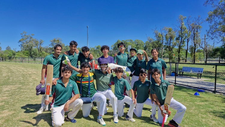 Open Boys Cricket Team grouped together for a photo
